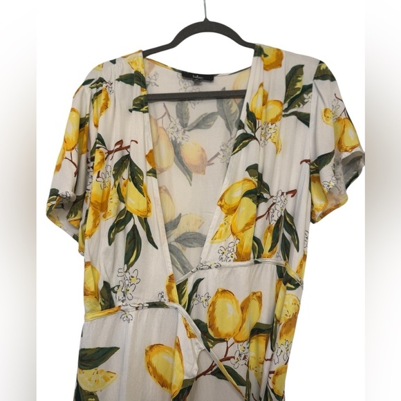 Lulus Ala Tart Lemon Print Wrap Dress - Picture 8 of 11